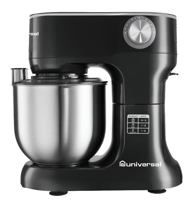 1200W Stand Mixer, 5.5L Stainless Steel Bowl, Black